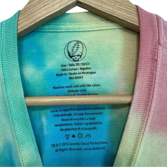 Grateful Dead 2XL Plus Tie-Dyed Bears Short Sleeve Cotton Music Band T-Shirt - Picture 3 of 4